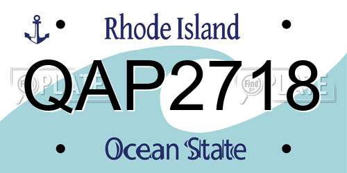 QAP2718 Rhode Island License Plate