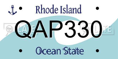QAP330 Rhode Island License Plate