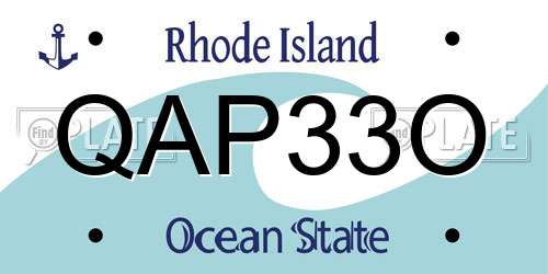 QAP33O Rhode Island License Plate