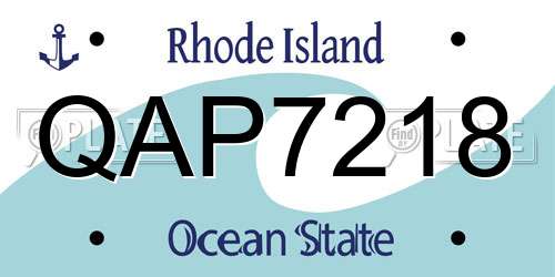 QAP7218 Rhode Island License Plate