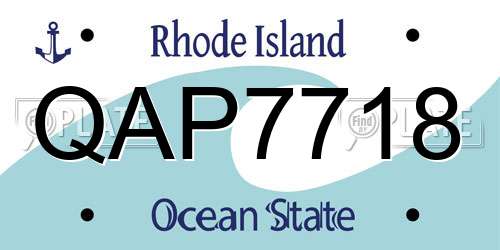 QAP7718 Rhode Island License Plate