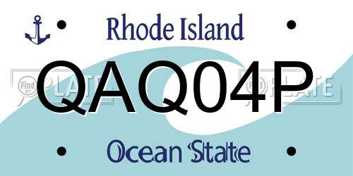 QAQ04P Rhode Island License Plate