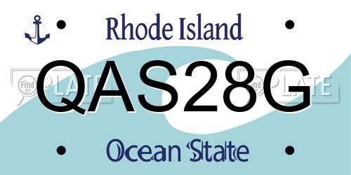 QAS28G Rhode Island License Plate