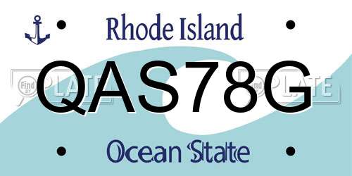 QAS78G Rhode Island License Plate