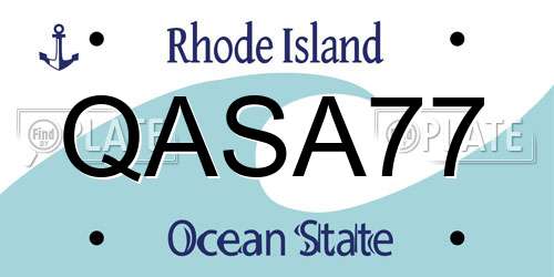 QASA77 Rhode Island License Plate