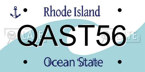 QAST56 Rhode Island License Plate