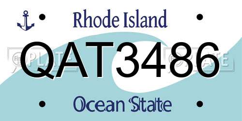 QAT3486 Rhode Island License Plate