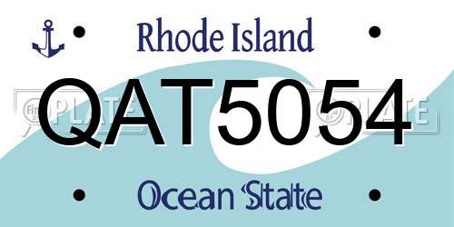 QAT5054 Rhode Island License Plate
