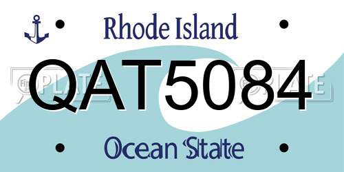 QAT5084 Rhode Island License Plate