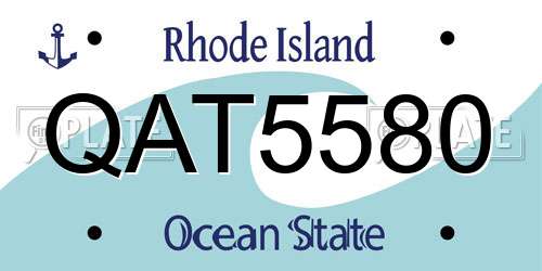 QAT5580 Rhode Island License Plate
