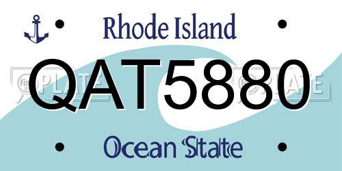 QAT5880 Rhode Island License Plate