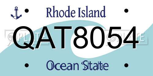 QAT8054 Rhode Island License Plate