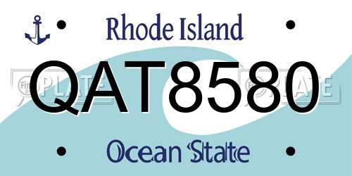 QAT8580 Rhode Island License Plate