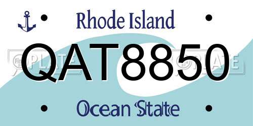 QAT8850 Rhode Island License Plate
