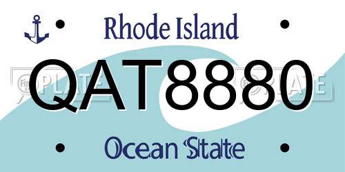 QAT8880 Rhode Island License Plate