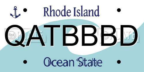 QATBBBD Rhode Island License Plate