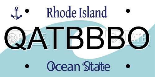 QATBBBO Rhode Island License Plate
