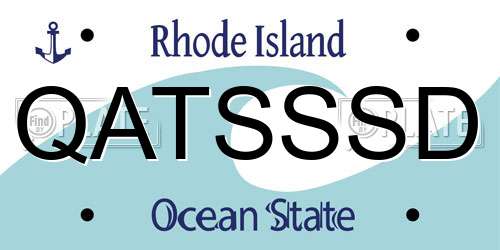 QATSSSD Rhode Island License Plate