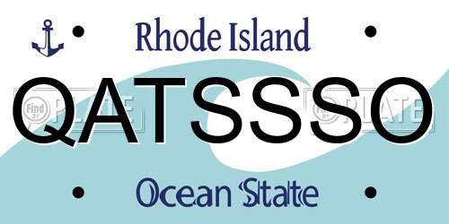 QATSSSO Rhode Island License Plate