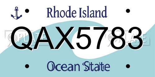 QAX5783 Rhode Island License Plate