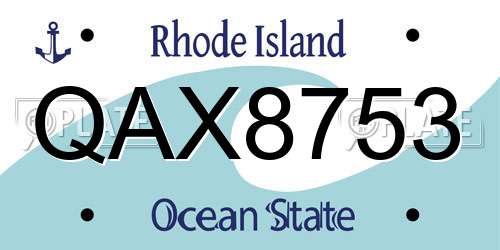 QAX8753 Rhode Island License Plate