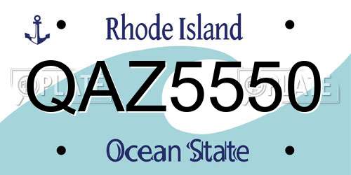 QAZ5550 Rhode Island License Plate