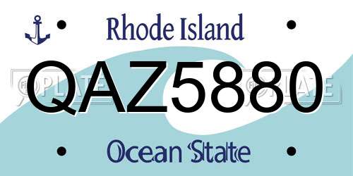 QAZ5880 Rhode Island License Plate
