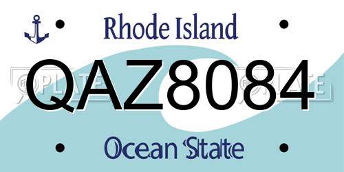 QAZ8084 Rhode Island License Plate
