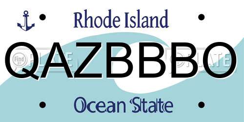 QAZBBBO Rhode Island License Plate