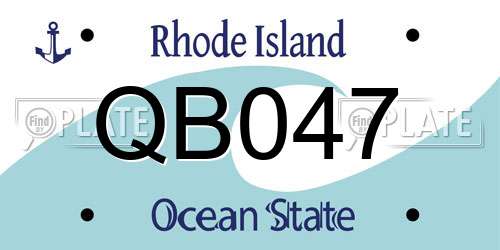 QB047 Rhode Island License Plate