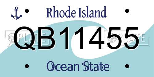 QB11455 Rhode Island License Plate