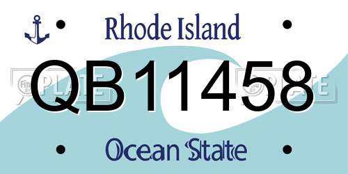 QB11458 Rhode Island License Plate