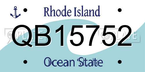 QB15752 Rhode Island License Plate