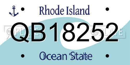 QB18252 Rhode Island License Plate