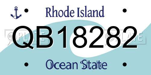 QB18282 Rhode Island License Plate