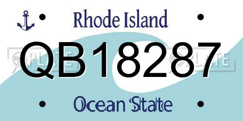 QB18287 Rhode Island License Plate