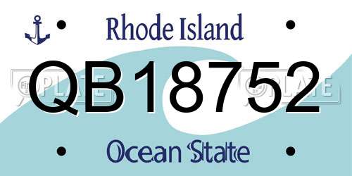 QB18752 Rhode Island License Plate