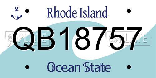 QB18757 Rhode Island License Plate