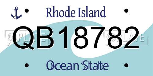 QB18782 Rhode Island License Plate