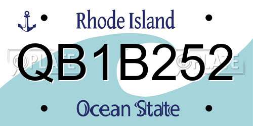 QB1B252 Rhode Island License Plate