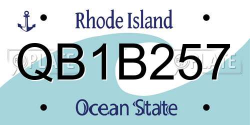 QB1B257 Rhode Island License Plate
