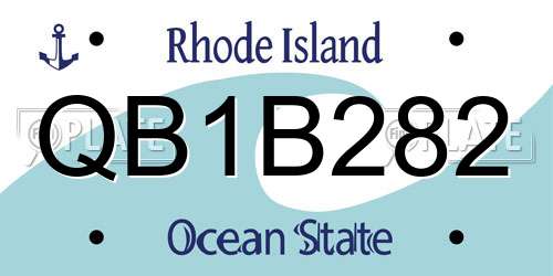 QB1B282 Rhode Island License Plate