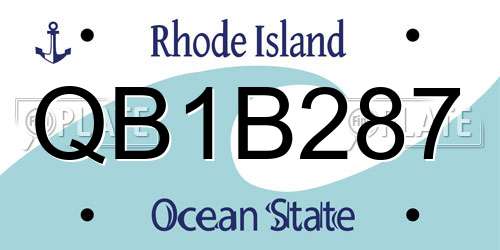 QB1B287 Rhode Island License Plate