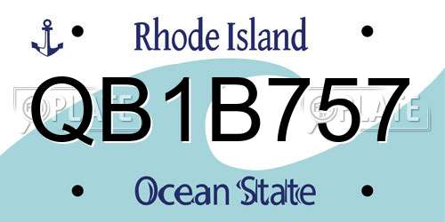 QB1B757 Rhode Island License Plate