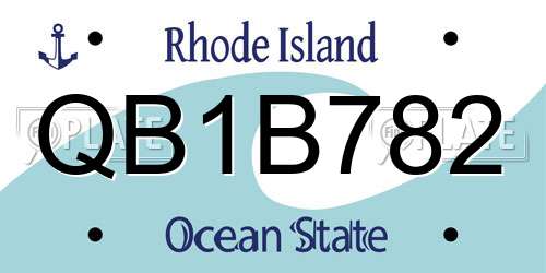 QB1B782 Rhode Island License Plate