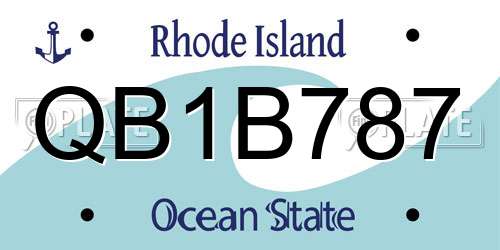QB1B787 Rhode Island License Plate