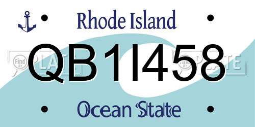 QB1I458 Rhode Island License Plate