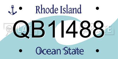 QB1I488 Rhode Island License Plate