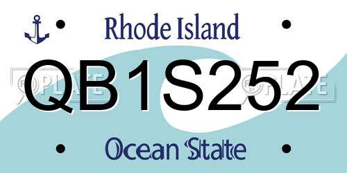 QB1S252 Rhode Island License Plate