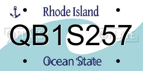 QB1S257 Rhode Island License Plate